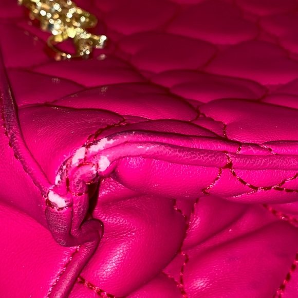 Betsy Johnson Satchel Style Purse with Large Bow Detail & Shoulder Straps PINK - Picture 8 of 12